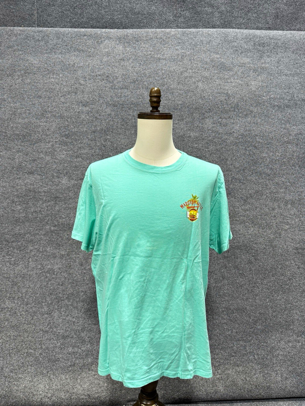 Margaritaville Cheeseburger In Paradise T Shirt Mens XL Aqua Jimmy Buffett